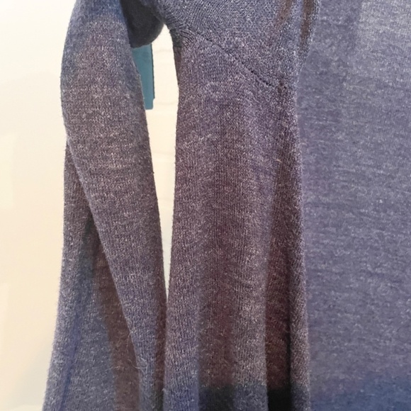 Kate Spade Broome Street Open front cardigan Peplum Heathered Blue XS Oversized - Picture 12 of 13